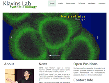 Tablet Screenshot of klavinslab.org